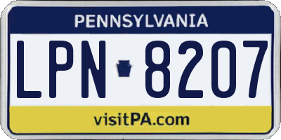 PA license plate LPN8207