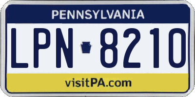 PA license plate LPN8210