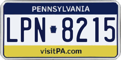 PA license plate LPN8215
