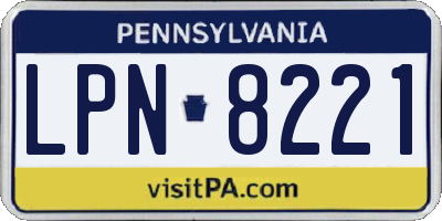 PA license plate LPN8221