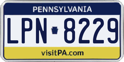 PA license plate LPN8229