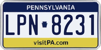 PA license plate LPN8231