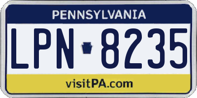PA license plate LPN8235