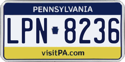 PA license plate LPN8236