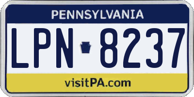 PA license plate LPN8237