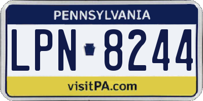 PA license plate LPN8244