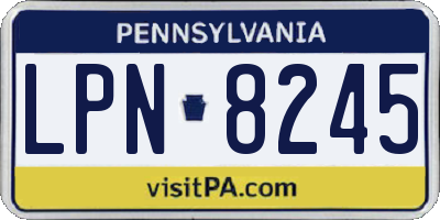 PA license plate LPN8245