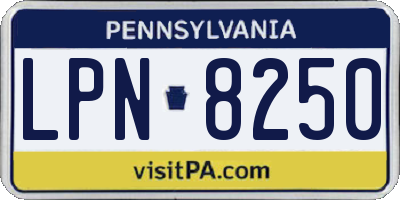 PA license plate LPN8250