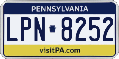PA license plate LPN8252