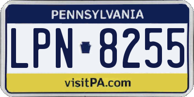 PA license plate LPN8255