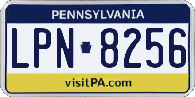 PA license plate LPN8256