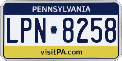 PA license plate LPN8258