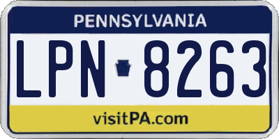 PA license plate LPN8263
