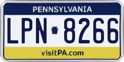 PA license plate LPN8266