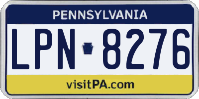 PA license plate LPN8276