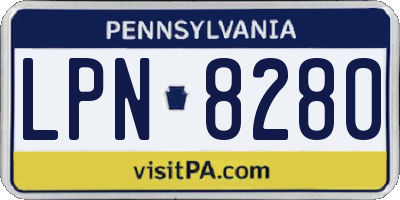 PA license plate LPN8280