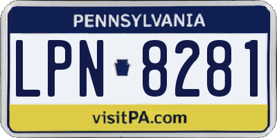 PA license plate LPN8281