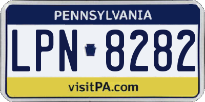 PA license plate LPN8282