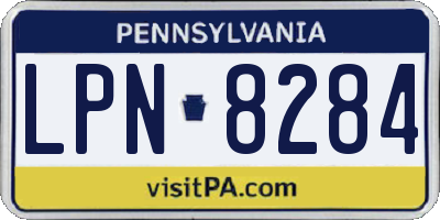 PA license plate LPN8284
