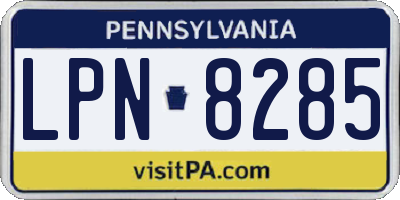 PA license plate LPN8285