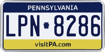 PA license plate LPN8286
