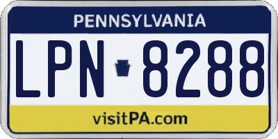 PA license plate LPN8288