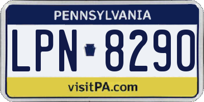 PA license plate LPN8290