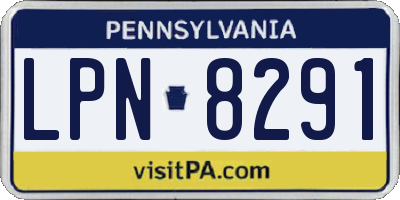PA license plate LPN8291