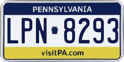 PA license plate LPN8293
