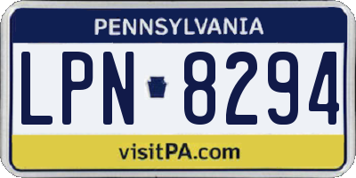 PA license plate LPN8294