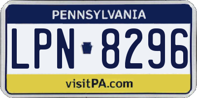PA license plate LPN8296
