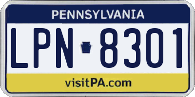 PA license plate LPN8301