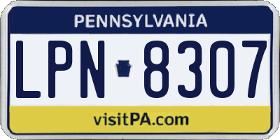 PA license plate LPN8307