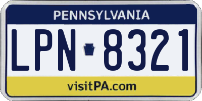 PA license plate LPN8321