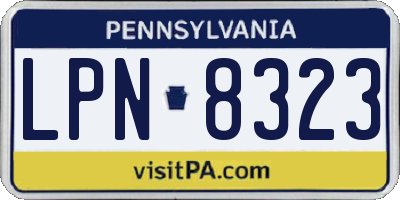 PA license plate LPN8323