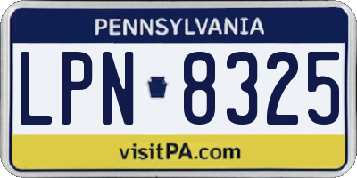 PA license plate LPN8325