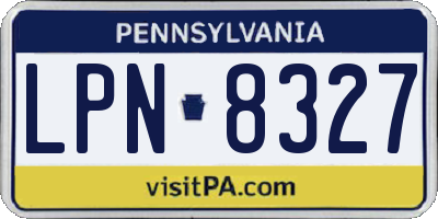 PA license plate LPN8327