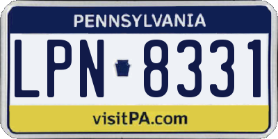 PA license plate LPN8331