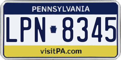 PA license plate LPN8345