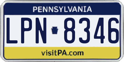 PA license plate LPN8346