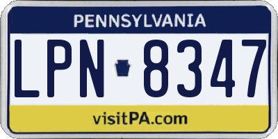 PA license plate LPN8347