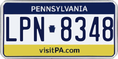 PA license plate LPN8348