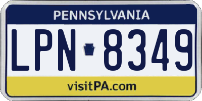 PA license plate LPN8349