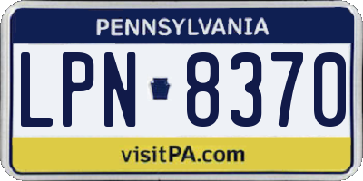 PA license plate LPN8370
