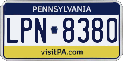 PA license plate LPN8380