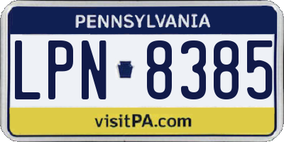 PA license plate LPN8385