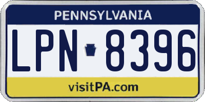 PA license plate LPN8396