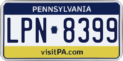 PA license plate LPN8399