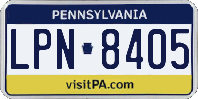 PA license plate LPN8405