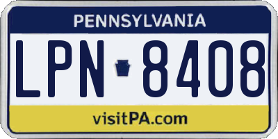 PA license plate LPN8408